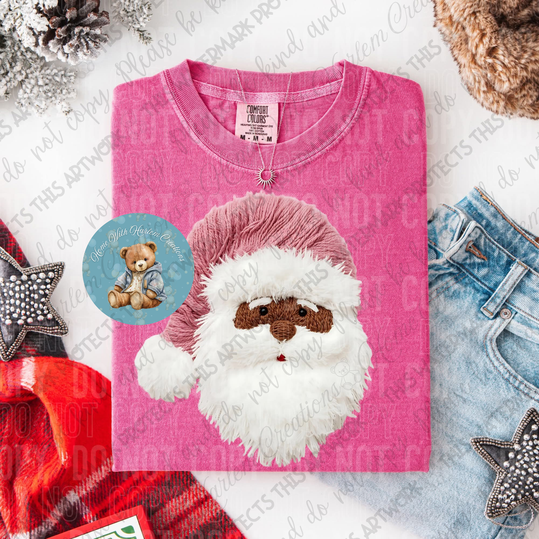 Faux Knit 3D Brown Skin Santa