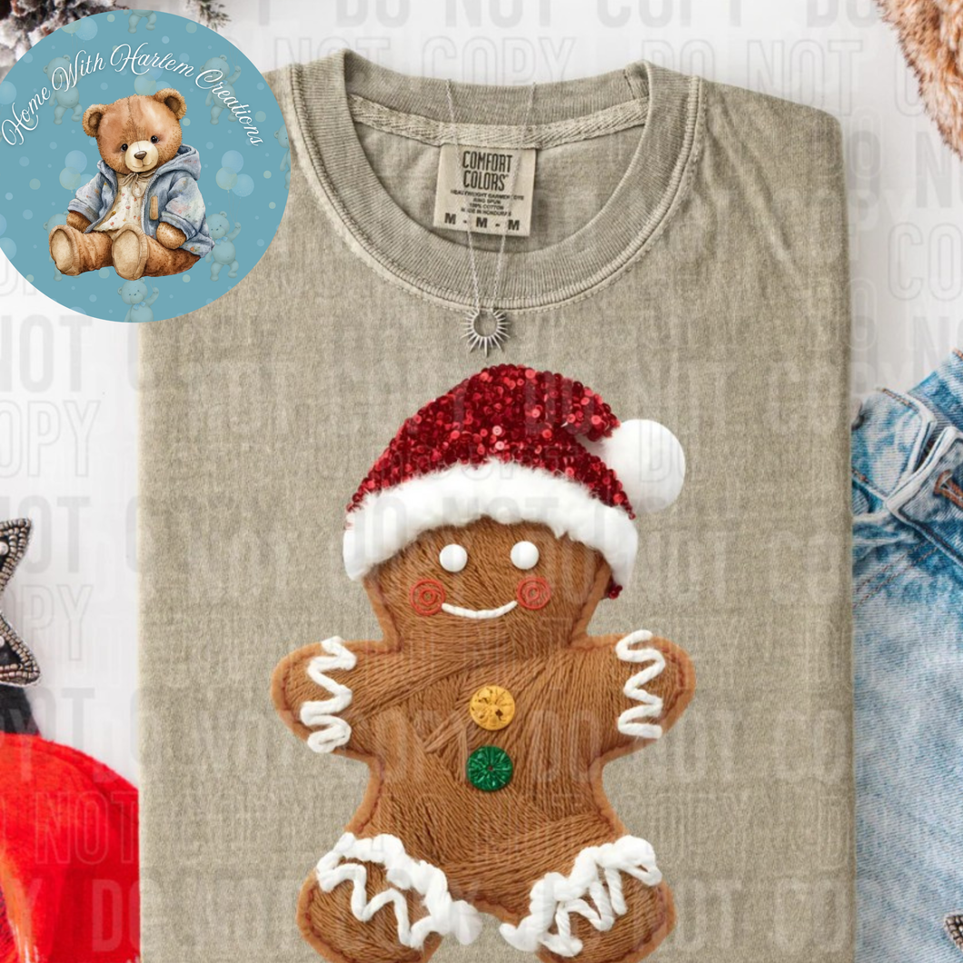 Faux Yarn Knit Gingerbread Man